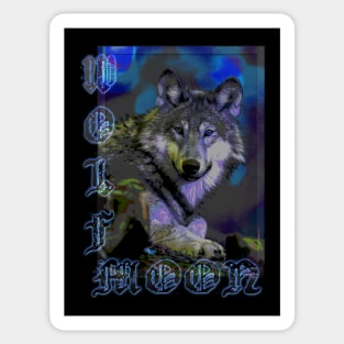 Wolf moon II Sticker